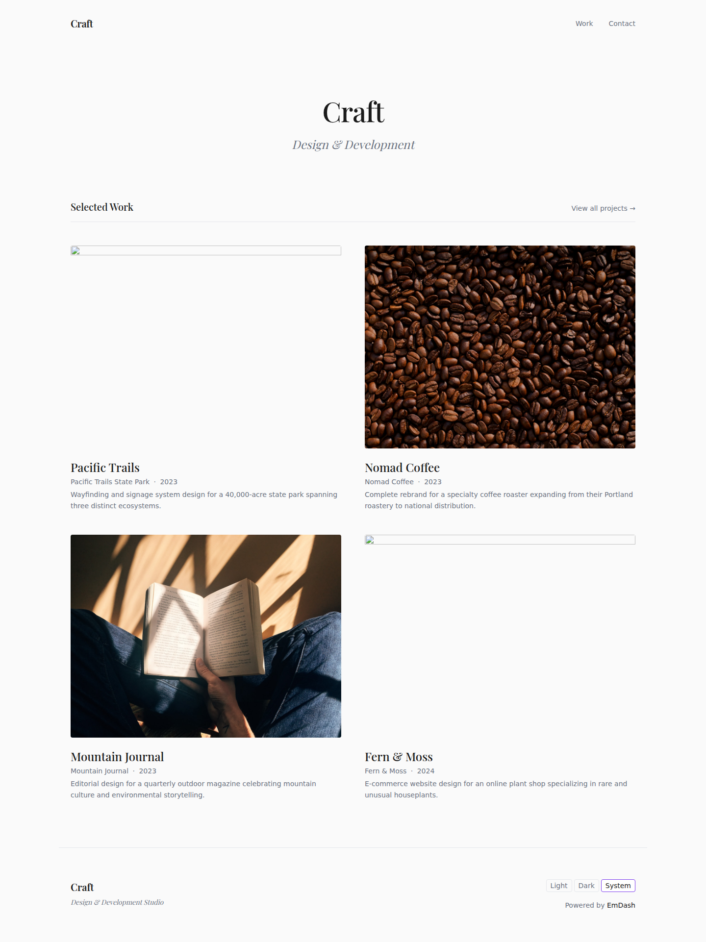 Craft & Co Studio website screenshot